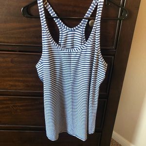 Lululemon blue and white stripe tank